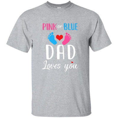 Pink Or Blue Dad Loves You Funny Gender Reveal Party Gift-T-Shirt & Hoodie-Classic T-Shirt-Sport Grey