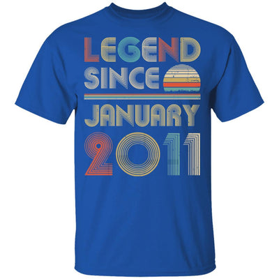 Legend Since January 2011 Vintage 10th Birthday Gifts Youth-Youth Shirt-Youth T-Shirt-Royal