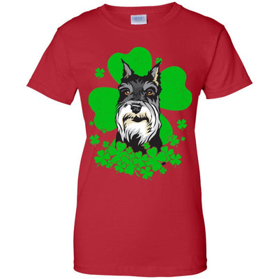 Schnauzer St. Patrick's Day Clovers-T-Shirt & Hoodie-Women's T-Shirt-Red