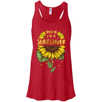 Trust Me I'm A Sunflower For Girls-T-Shirt & Tank Top-Women's Flowy Racerback Tank-Red