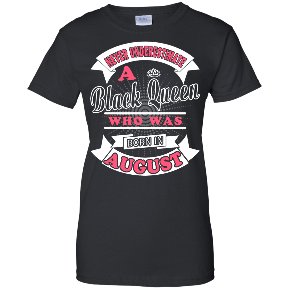 Never Underestimate A Black Queen Who Was Born In August-T-Shirt & Hoodie-Women's T-Shirt-Black