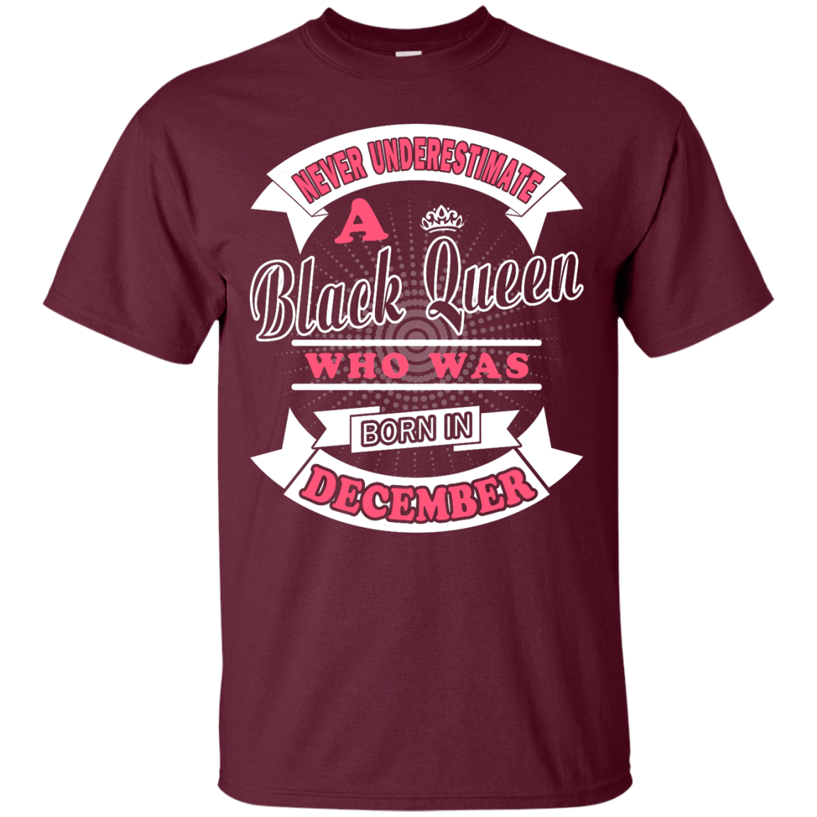 Never Underestimate A Black Queen Who Was Born In December-T-Shirt & Hoodie-Classic T-Shirt-Maroon