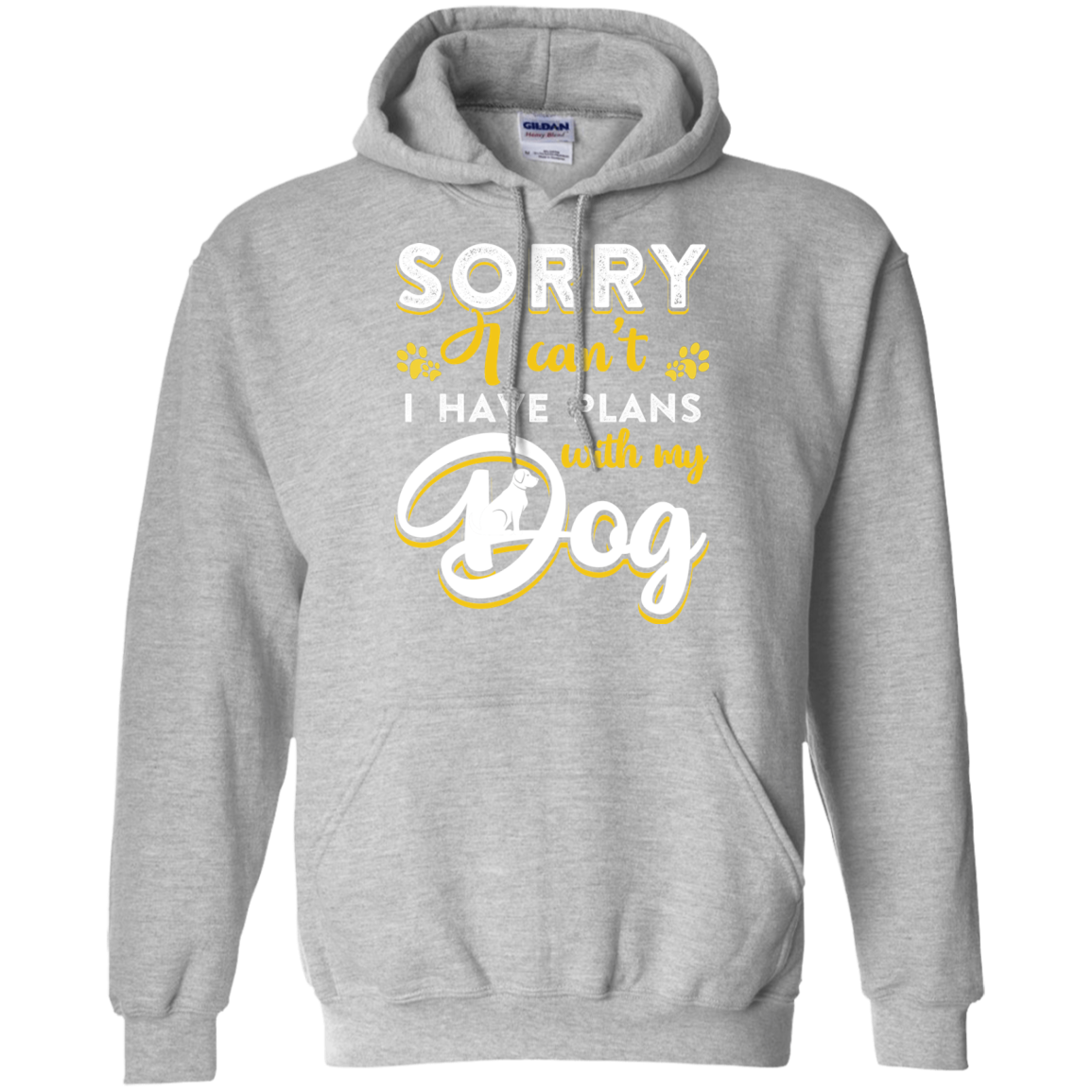 Sorry I Can't I Have Plans With My Dog-T-Shirt & Hoodie-Pullover Hoodie-Sport Grey