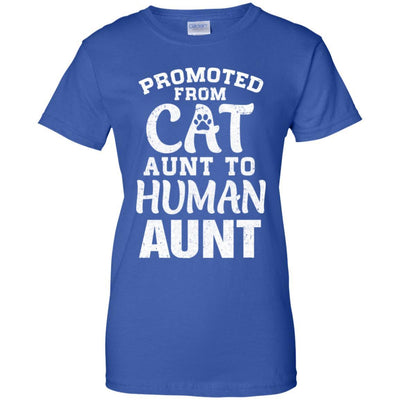 Promoted From Cat Aunt To Human Aunt Gifts-T-Shirt & Hoodie-Women's T-Shirt-Royal