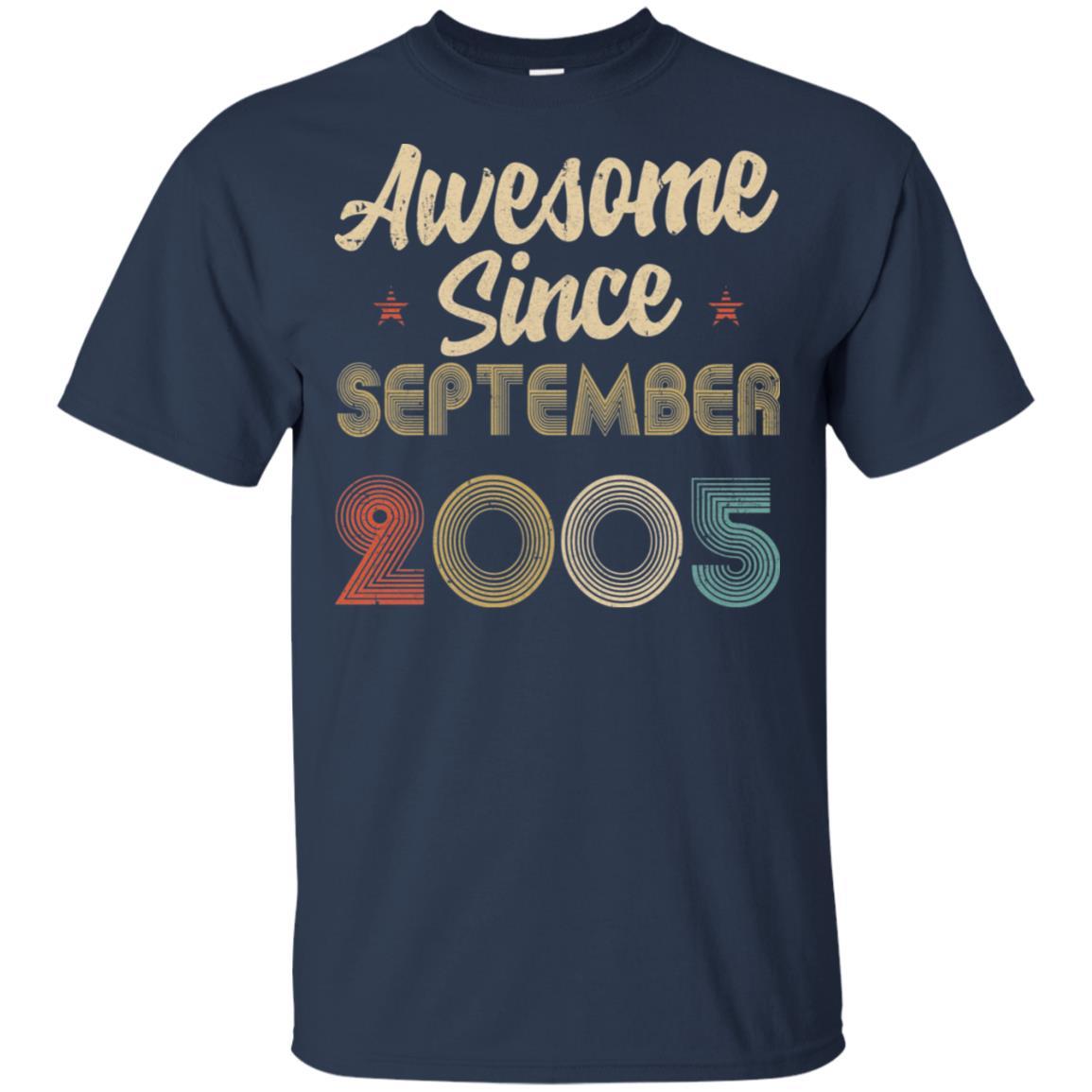 Awesome Since September 2005 Vintage 16th Birthday Gifts-T-Shirt & Hoodie-Classic T-Shirt-Navy