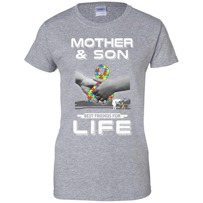 Autism Awareness Mother And Son Best Friends For Life-T-Shirt & Hoodie-Women's T-Shirt-Sport Grey