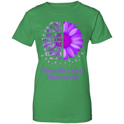 Being Strong Daisy Flower Purple Pancreatic Cancer-T-Shirt & Hoodie-Women's T-Shirt-Irish Green