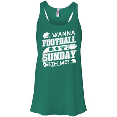 WANNA FOOTBALL SUNDAY WITH ME-T-Shirt & Hoodie-Women's Flowy Racerback Tank-Kelly