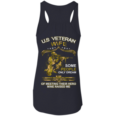 U.S. Veteran Wife Some People Only Dream Of Meeting-T-Shirt & Hoodie-Women's Flowy Racerback Tank-Midnight