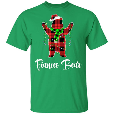 Red Plaid Fiancee Bear Couple Matching Christmas Pajama-T-Shirt & Sweatshirt-Classic T-Shirt-Irish Green