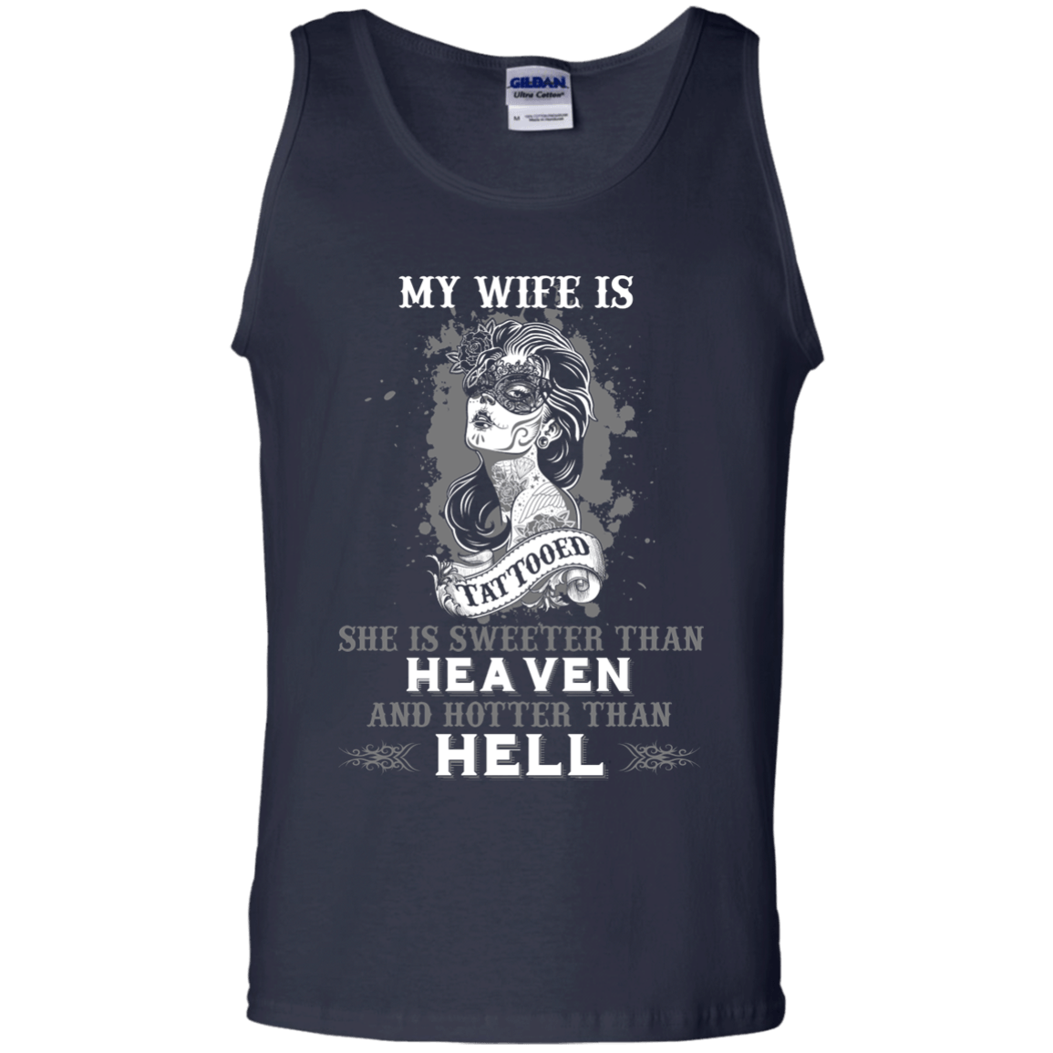 My Wife Is Tattooted-T-Shirt & Hoodie-Unisex Tank-Navy