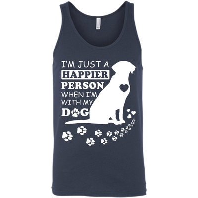 I'm Just A Happier Person When I'm With Dog-T-Shirt & Hoodie-Unisex Tank-Navy