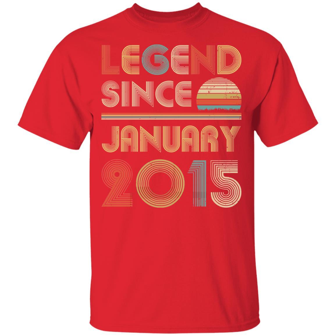 Legend Since January 2015 Vintage 6th Birthday Gifts Youth-Youth Shirt-Youth T-Shirt-Red