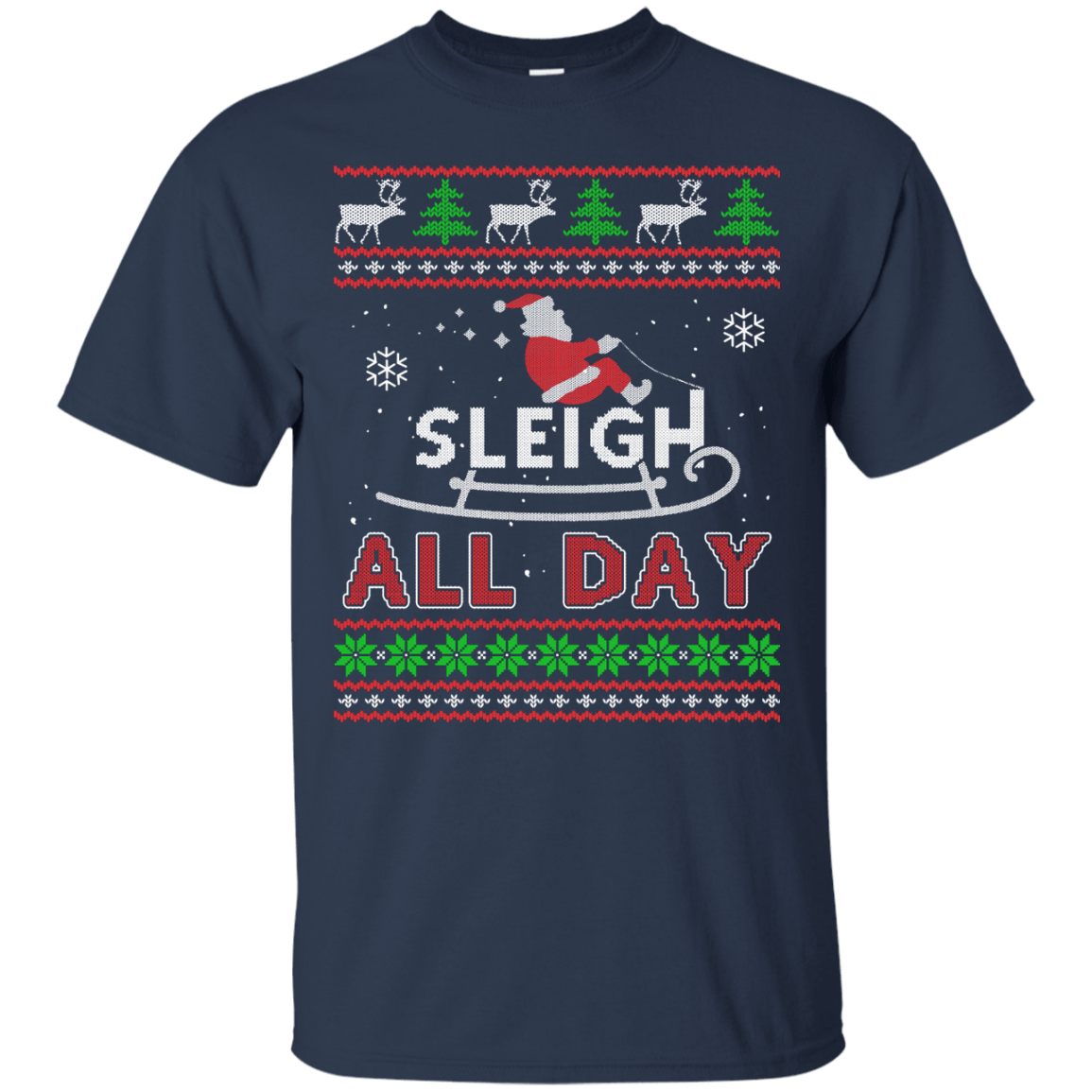 Sleigh All Day-T-Shirt & Hoodie-Classic T-Shirt-Navy