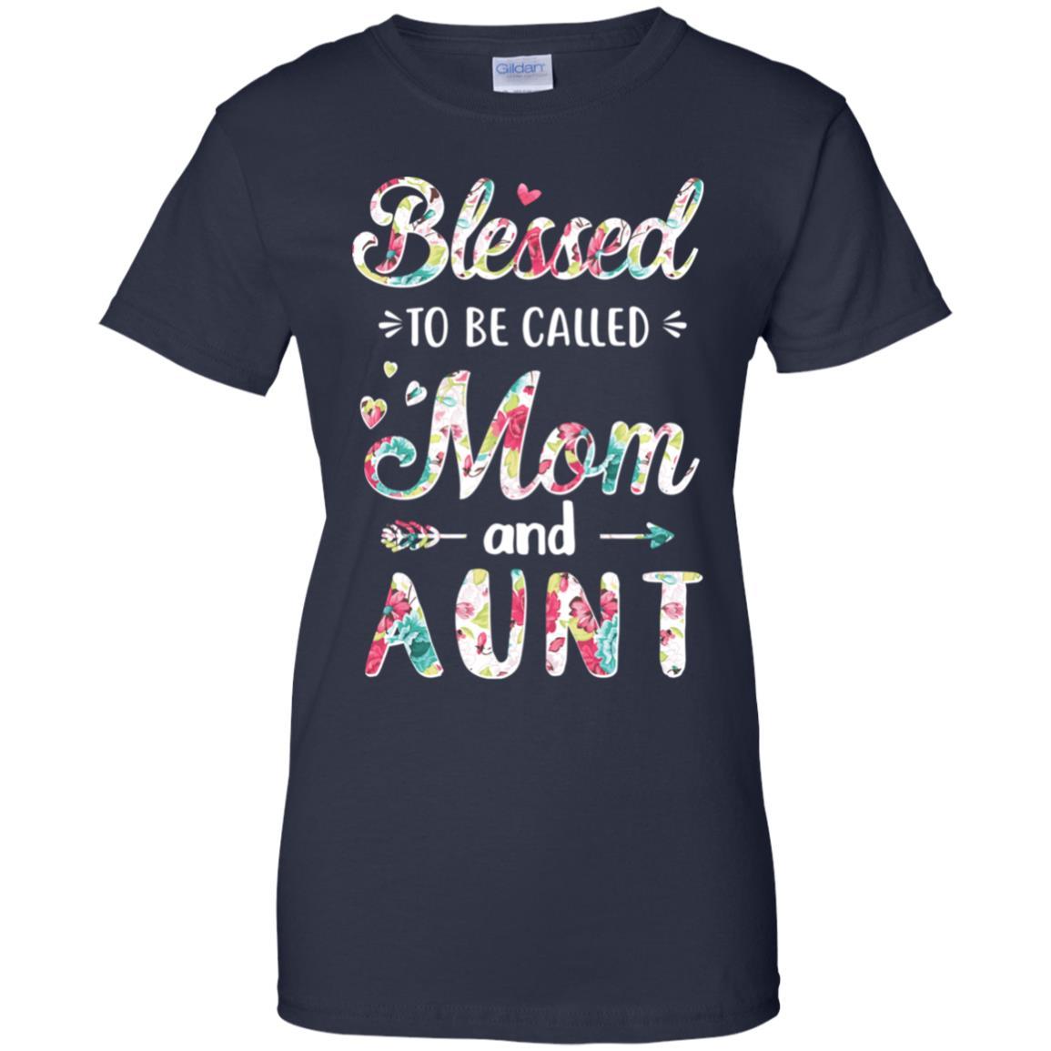 Mothers Day Gifts Blessed To Be Called Mom And Aunt-T-Shirt & Hoodie-Women's T-Shirt-Navy