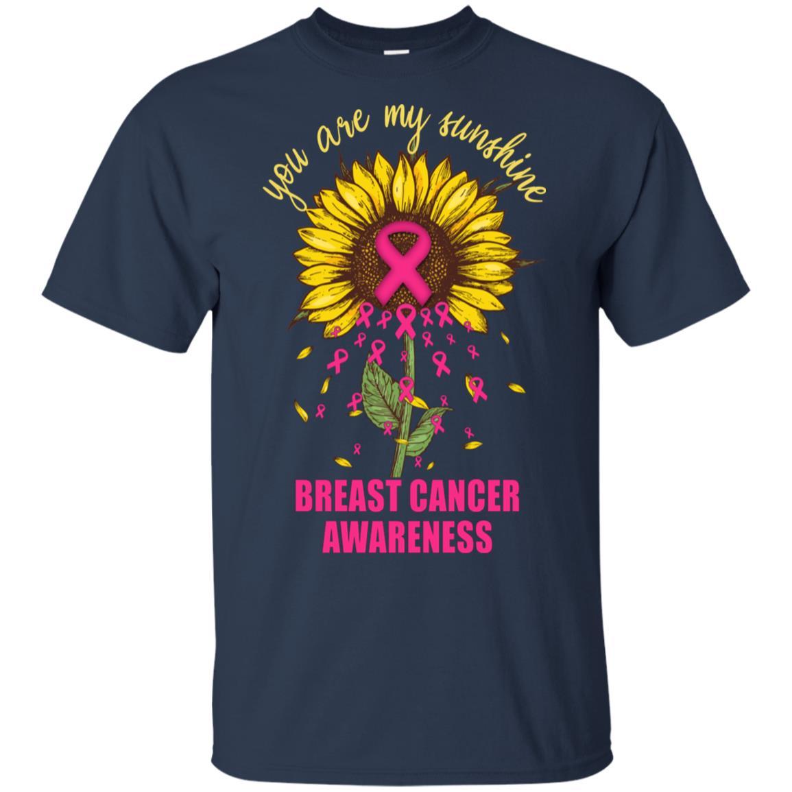Sunflower You Are My Sunshine Breast Cancer Awareness-T-Shirt & Hoodie-Classic T-Shirt-Navy