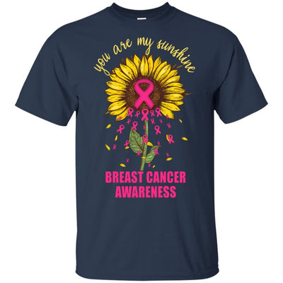 Sunflower You Are My Sunshine Breast Cancer Awareness-T-Shirt & Hoodie-Classic T-Shirt-Navy