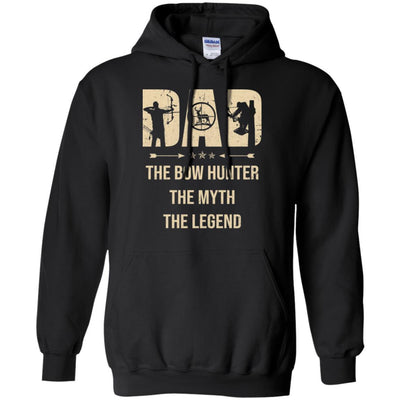 Dad The Bow Hunter The Myth The Legend Funny Hunting-T-Shirt & Hoodie-Pullover Hoodie-Black