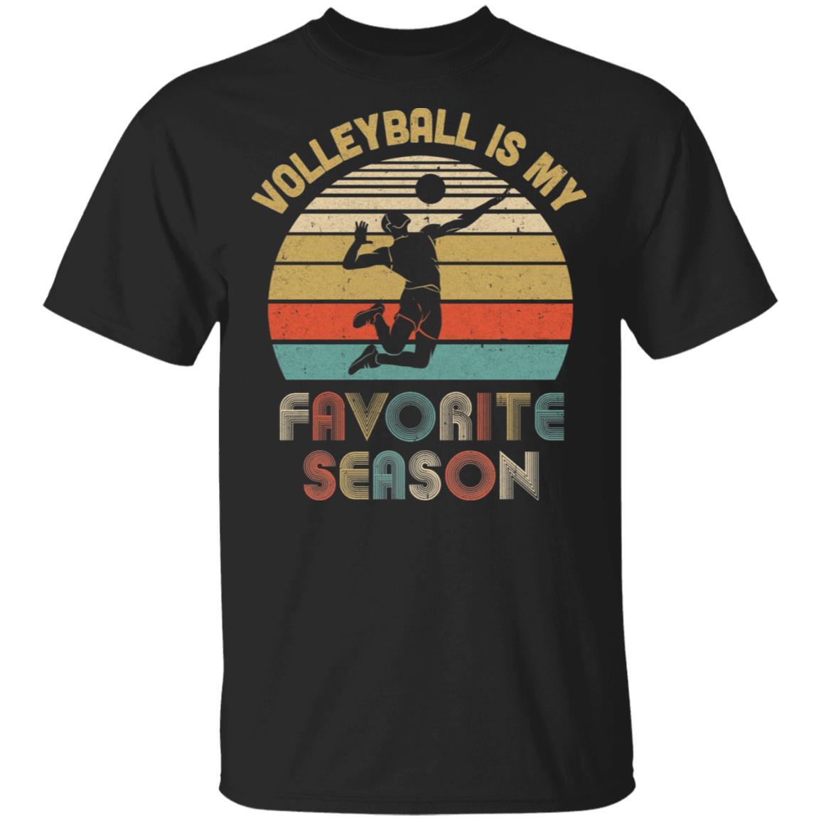 Volleyball Is My Favorite Season Vintage-T-Shirt & Hoodie-Classic T-Shirt-Black