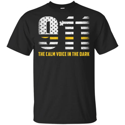 Dispatcher Thin Gold Line 911 American USA Flag-T-Shirt & Hoodie-Classic T-Shirt-Black