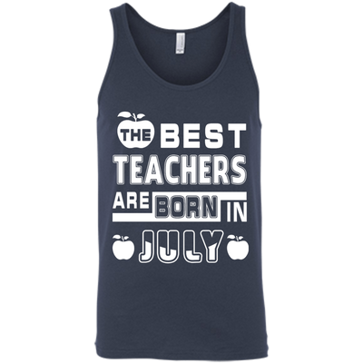 The Best Teachers Are Born In July-T-Shirt & Hoodie-Unisex Tank-Navy