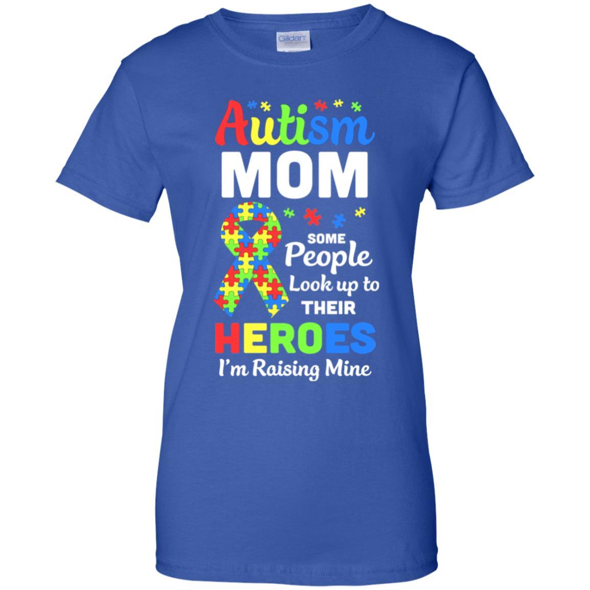 Autism Mom Some People Look To Their Heroes-T-Shirt & Hoodie-Women's T-Shirt-Royal