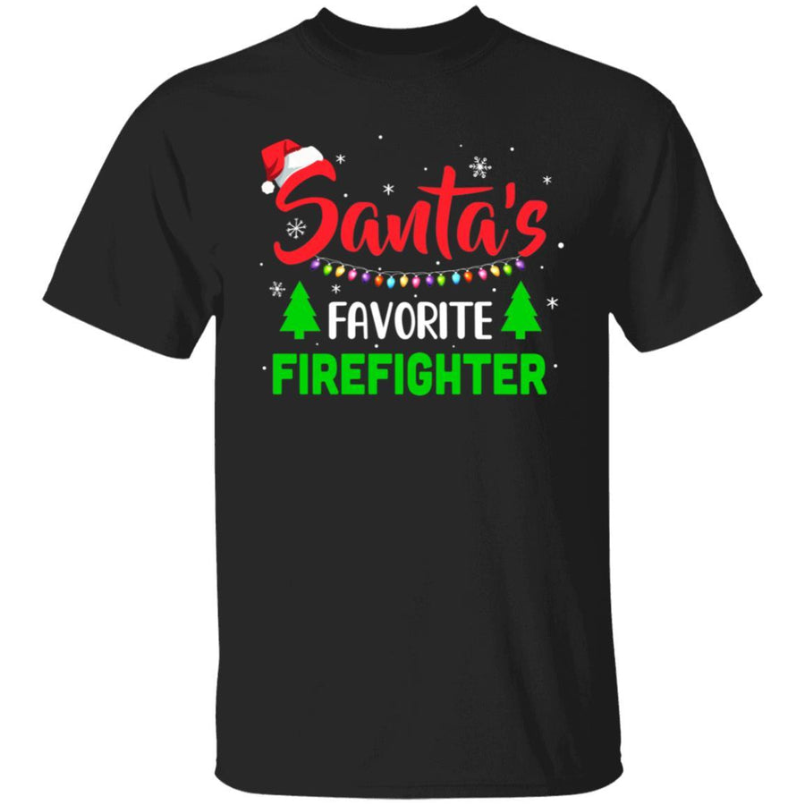 Santa's Favorite Firefighter Funny Christmas Xmas Gifts-T-Shirt & Sweatshirt-Classic T-Shirt-Black