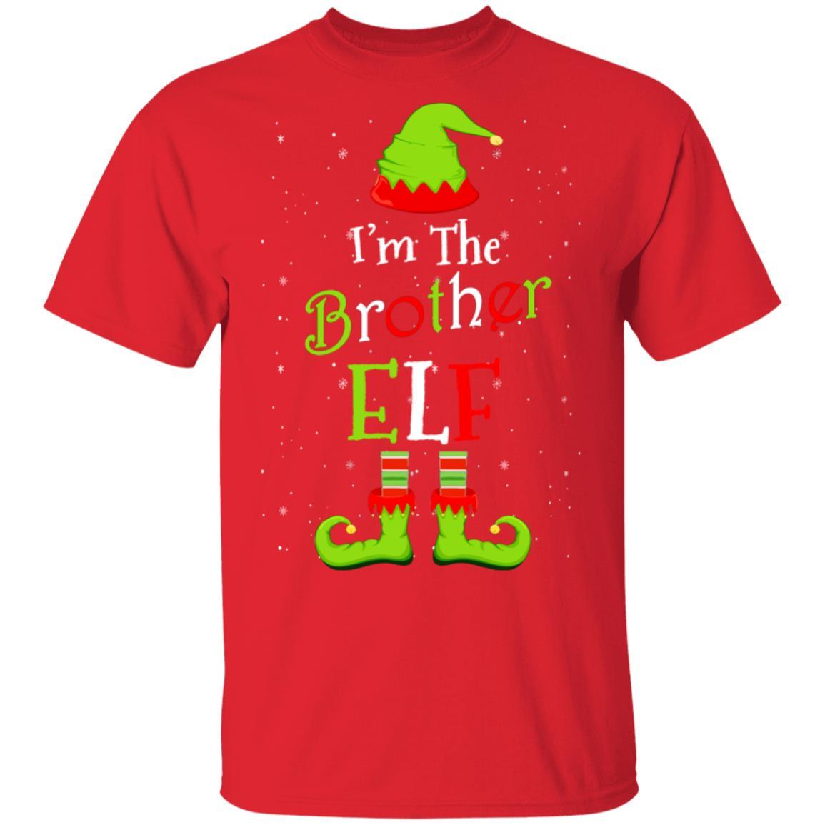 I'm The Brother Elf Family Matching Funny Christmas Group Gift-T-Shirt & Sweatshirt-Classic T-Shirt-Red