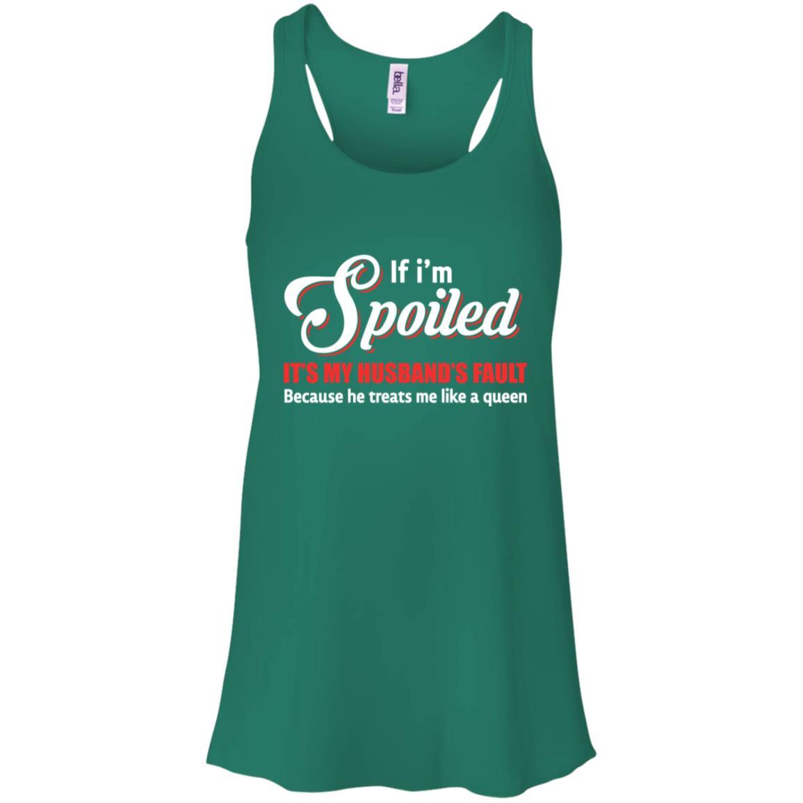 If I'm Spoiled It's My Husband's Fault Gift-T-Shirt & Tank Top-Women's Flowy Racerback Tank-Kelly Green