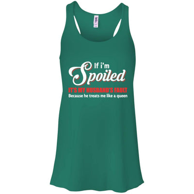 If I'm Spoiled It's My Husband's Fault Gift-T-Shirt & Tank Top-Women's Flowy Racerback Tank-Kelly Green