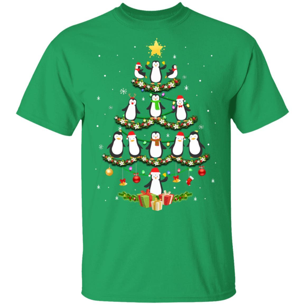 Penguin Christmas Tree Penguin Lover Xmas Gift-T-Shirt & Sweatshirt-Classic T-Shirt-Irish Green
