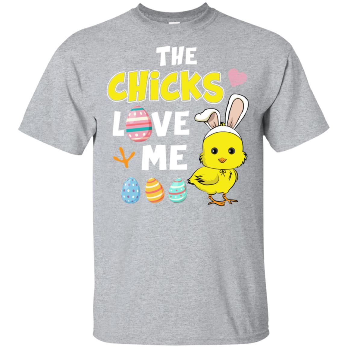 Happy Easter Funny Chick Bunny Ears With Egg-T-Shirt & Hoodie-Classic T-Shirt-Sport Grey