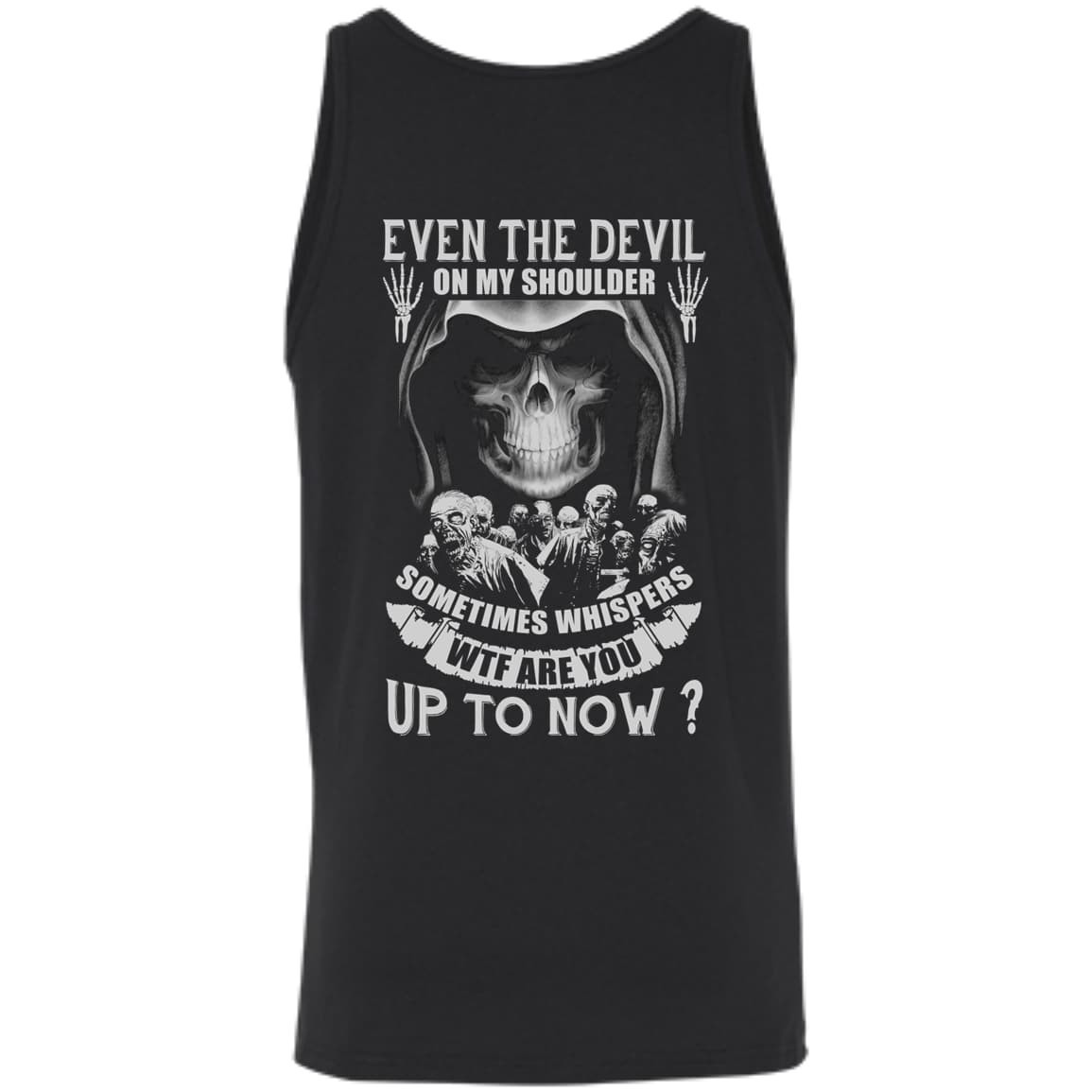 Even The Devil On My Shoulder Sometime Whispers-T-Shirt & Hoodie-Unisex Tank-Black
