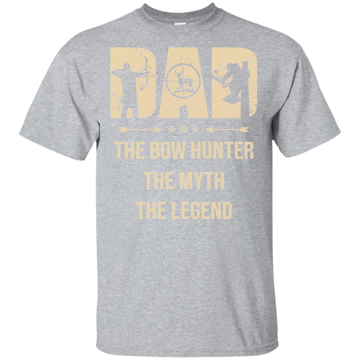 Dad The Bow Hunter The Myth The Legend Funny Hunting-T-Shirt & Hoodie-Classic T-Shirt-Sport Grey