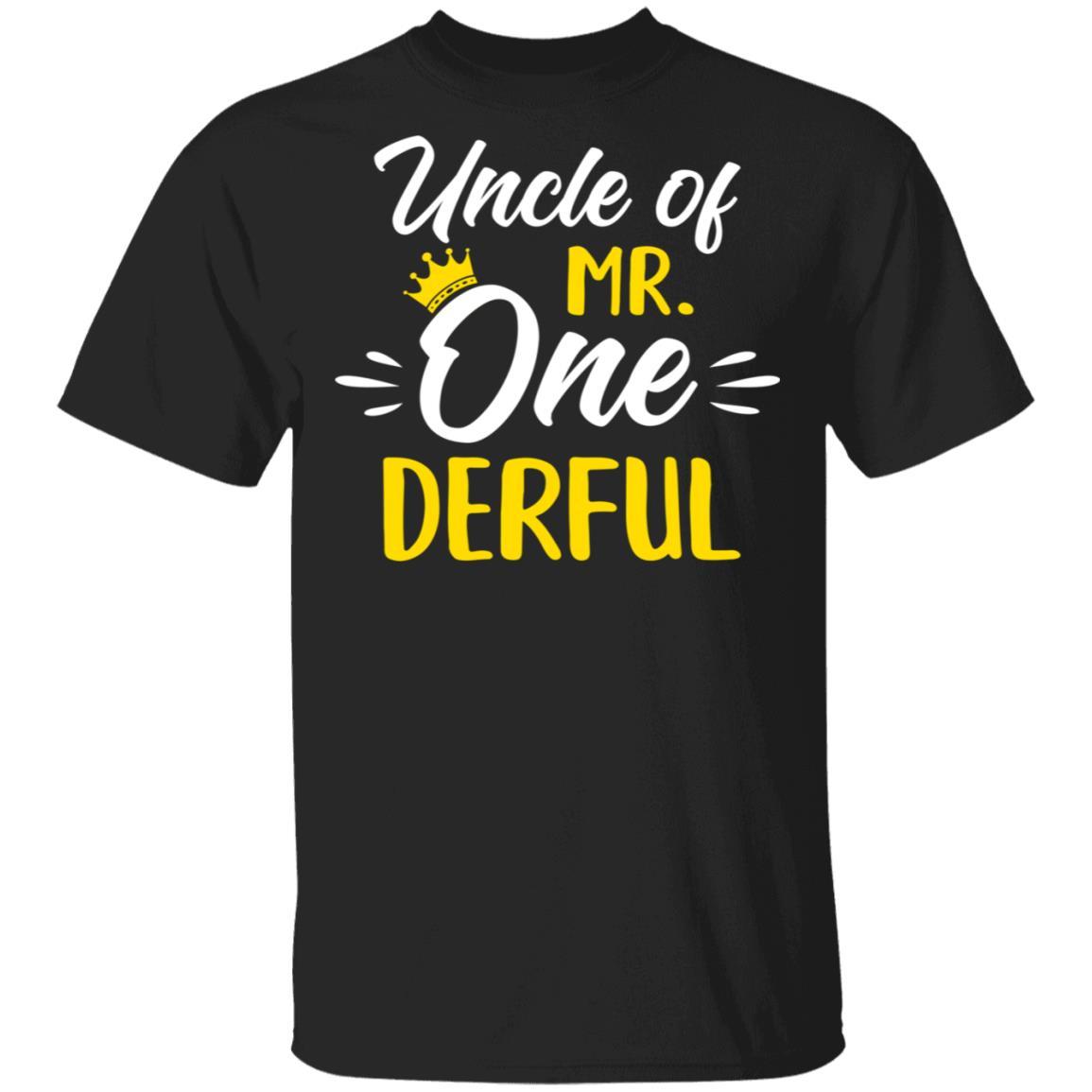 Uncle Of Mr Onederful 1st Birthday Party Costumes Gifts-T-Shirt & Hoodie-Classic T-Shirt-Black
