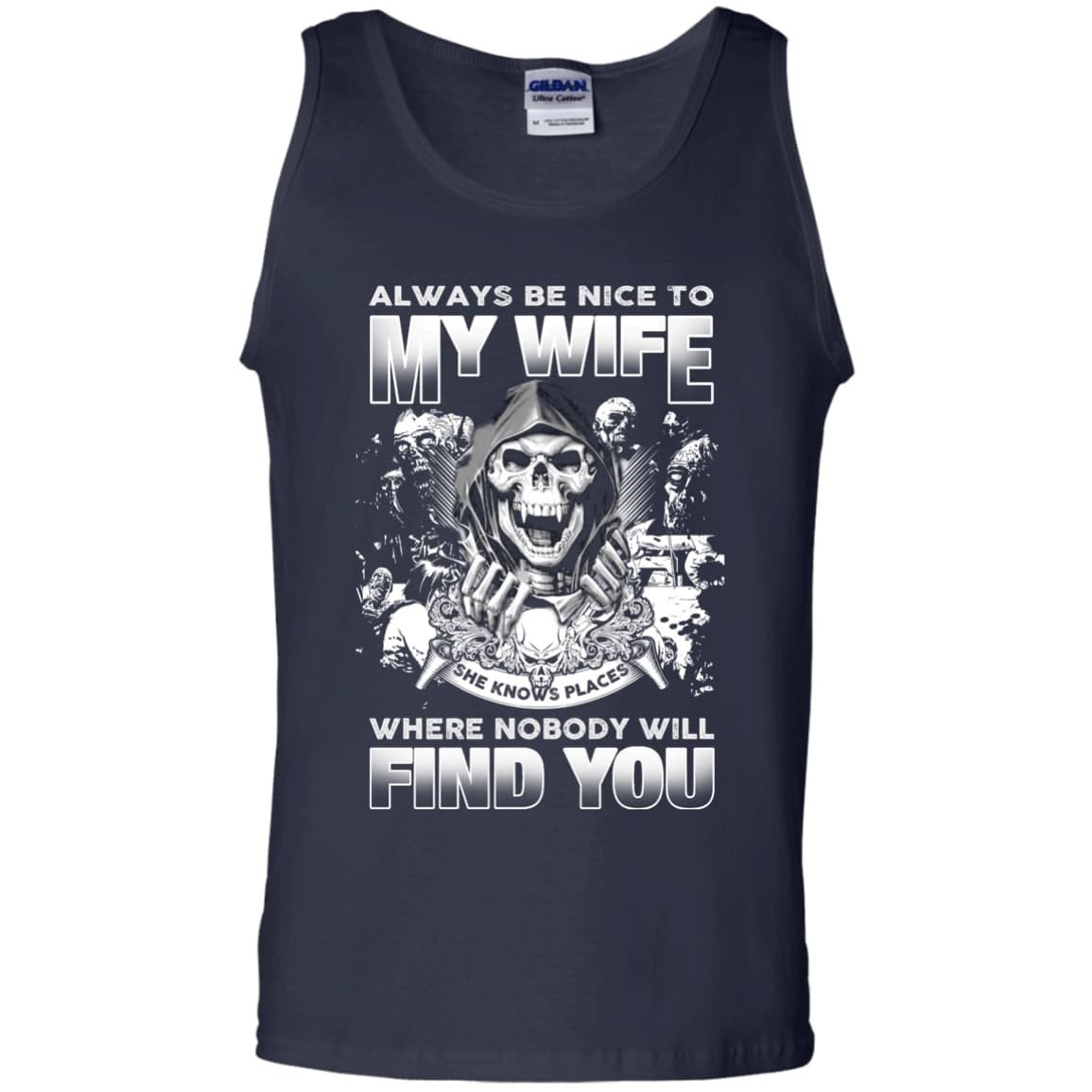 Always Be Nice To My Wife-T-Shirt & Hoodie-Unisex Tank-Navy