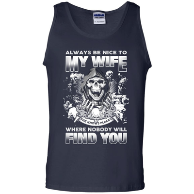 Always Be Nice To My Wife-T-Shirt & Hoodie-Unisex Tank-Navy