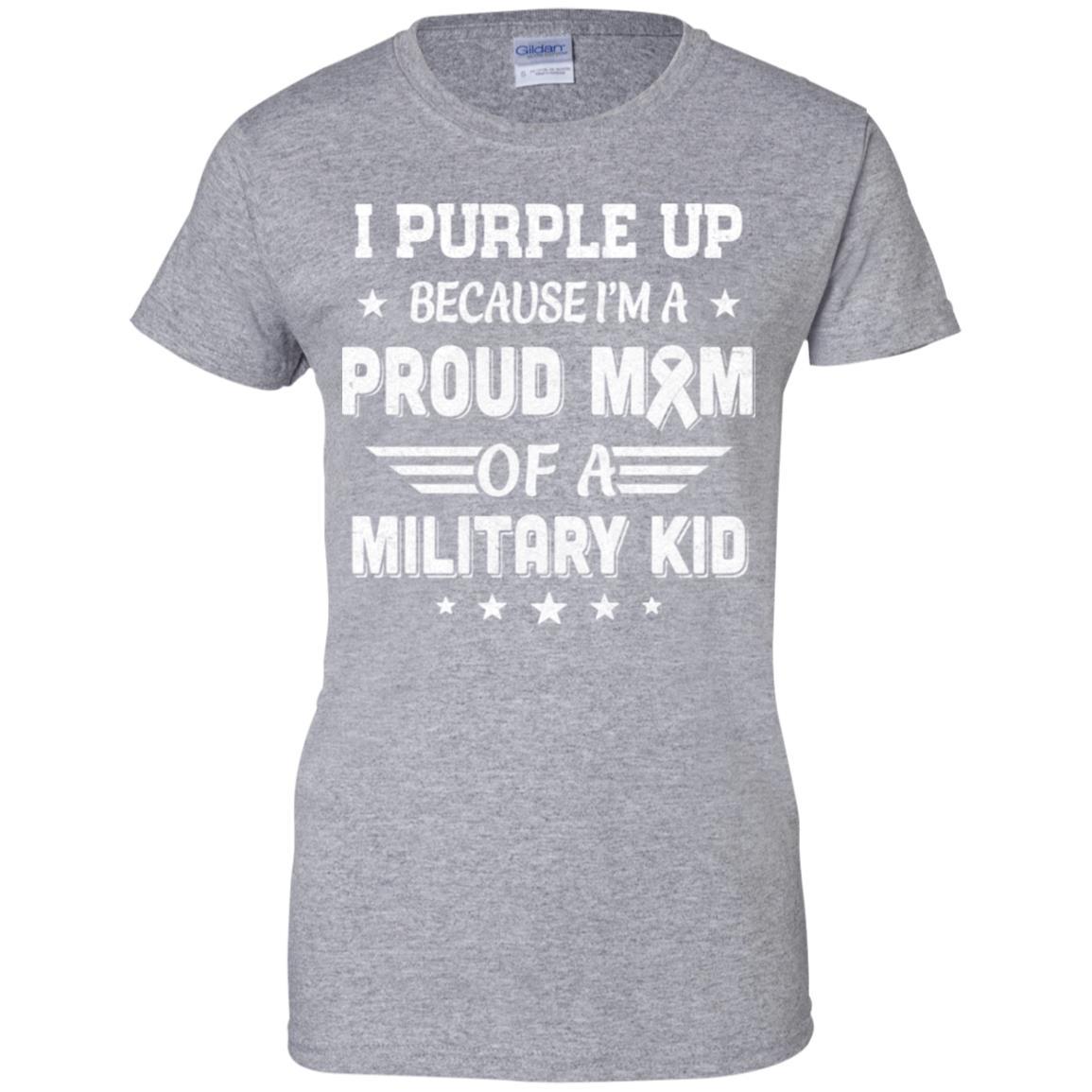 I Purple Up Proud Mom Of A Military Kid Child-T-Shirt & Hoodie-Women's T-Shirt-Sport Grey