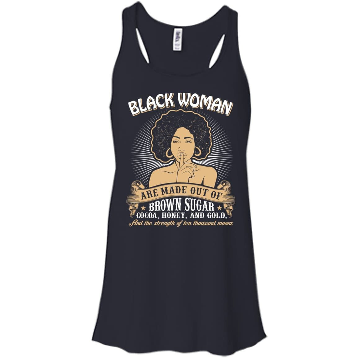 Black Girls Made Of-T-Shirt & Hoodie-Women's Flowy Racerback Tank-Midnight