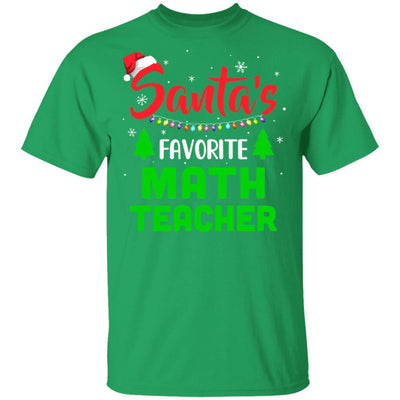 Santa's Favorite Math Teacher Funny Christmas Xmas Gifts-T-Shirt & Sweatshirt-Classic T-Shirt-Irish Green