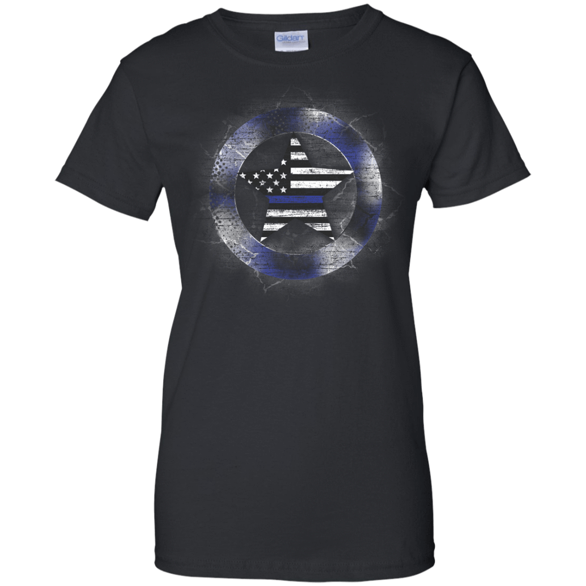 Thin Blue Line Support-T-Shirt & Hoodie-Women's T-Shirt-Black