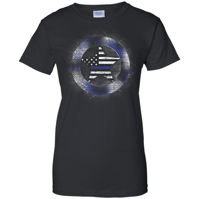 Thin Blue Line Support-T-Shirt & Hoodie-Women's T-Shirt-Black