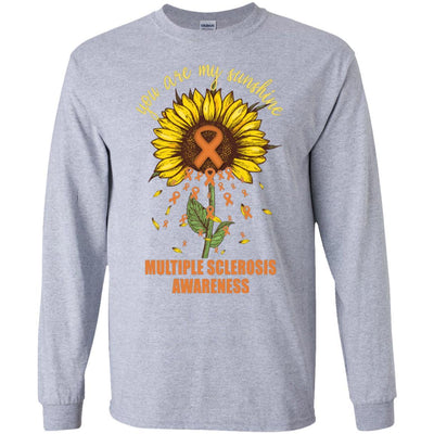 You Are My Sunshine Multiple Sclerosis Awareness-T-Shirt & Hoodie-Long Sleeve T-Shirt-Sport Grey