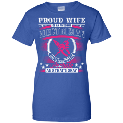 Proud Wife Of An Awesome Electrician-T-Shirt & Hoodie-Women's T-Shirt-Royal