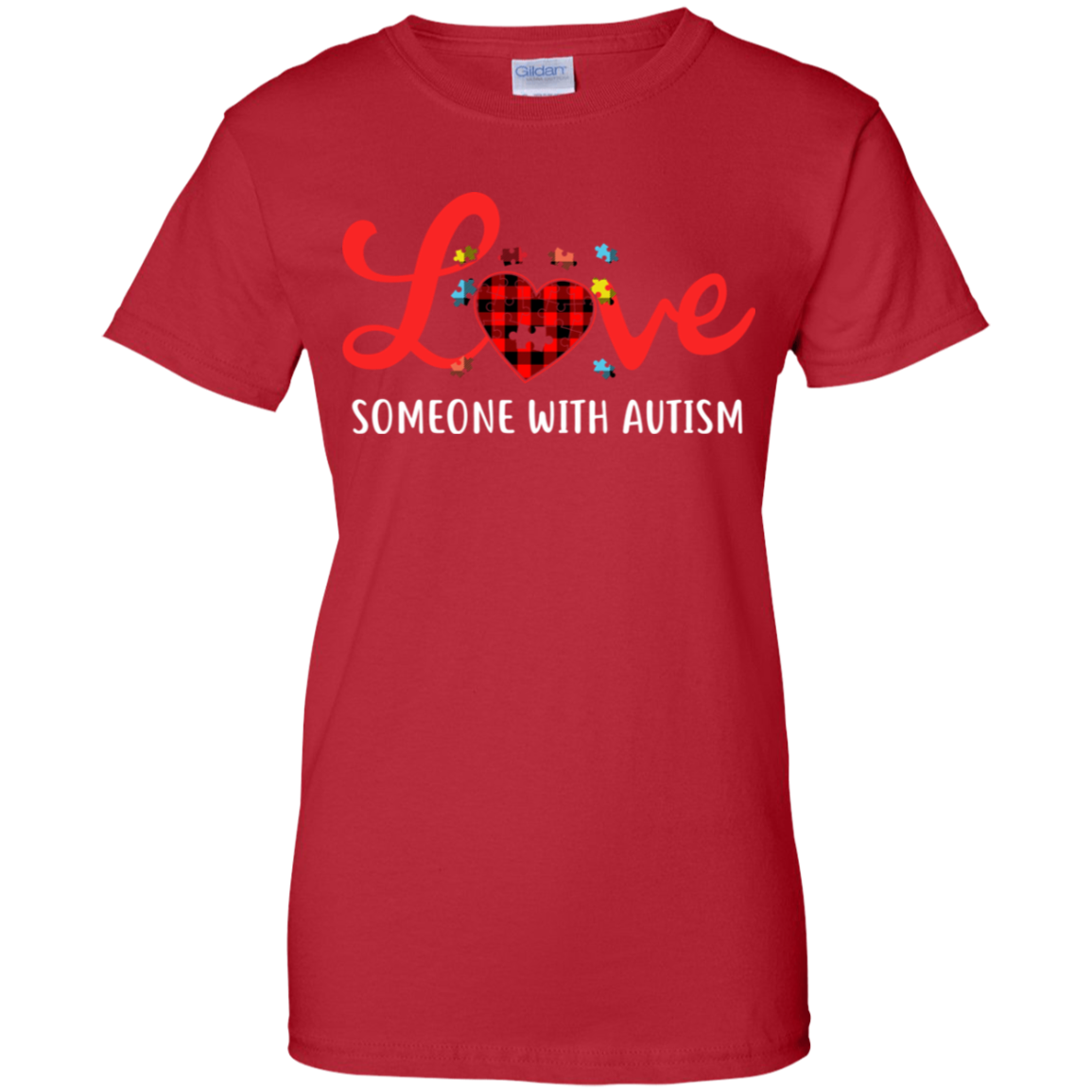 Love Someone With Autism-T-Shirt & Hoodie-Women's T-Shirt-Red