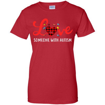 Love Someone With Autism-T-Shirt & Hoodie-Women's T-Shirt-Red