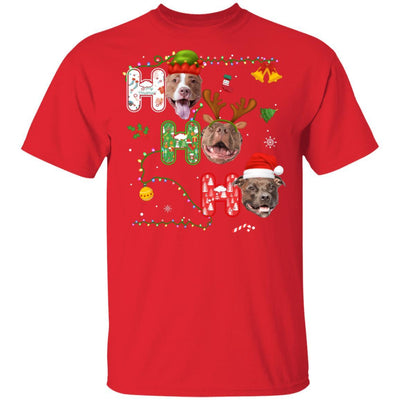 Christmas Ho Ho Ho Pit Bull Lover Funny Xmas Gift-T-Shirt & Sweatshirt-Classic T-Shirt-Red
