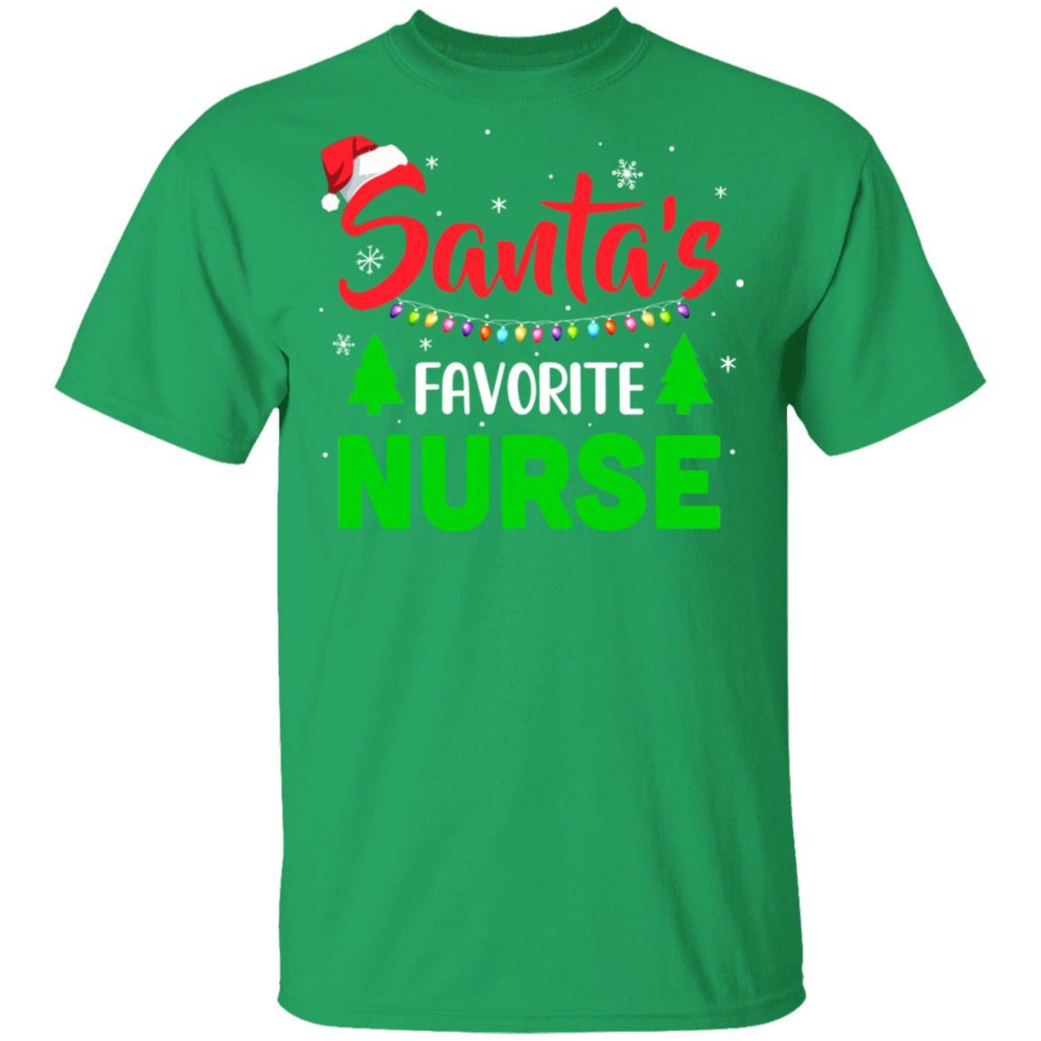 Santa's Favorite Nurse Funny Christmas Xmas Gifts-T-Shirt & Sweatshirt-Classic T-Shirt-Irish Green