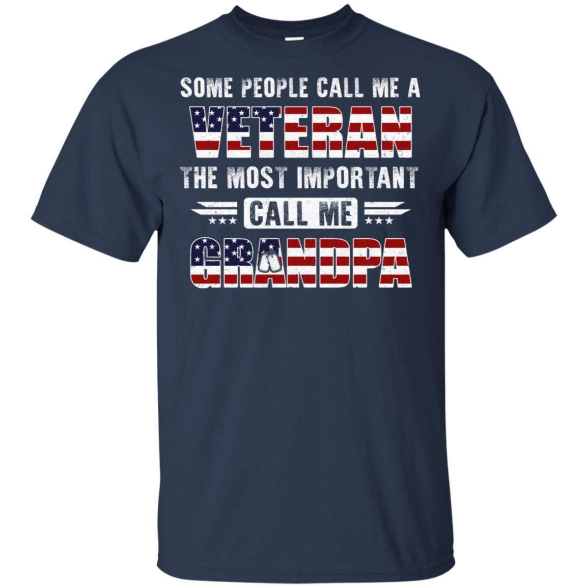 Some People Call Me A Veteran Grandpa Fathers Day Gifts-T-Shirt & Hoodie-Classic T-Shirt-Navy