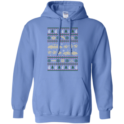 Police Christmas Ugly Sweater-T-Shirt & Hoodie-Pullover Hoodie-Carolina Blue